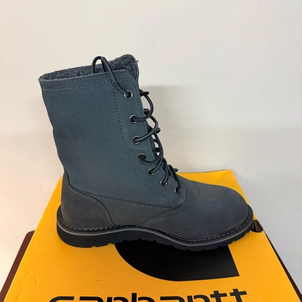 Carhartt Charcoal Gray Wedge Fold Down Lace-Up Boots NIB Sz 7 Ret $179.99